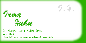 irma huhn business card